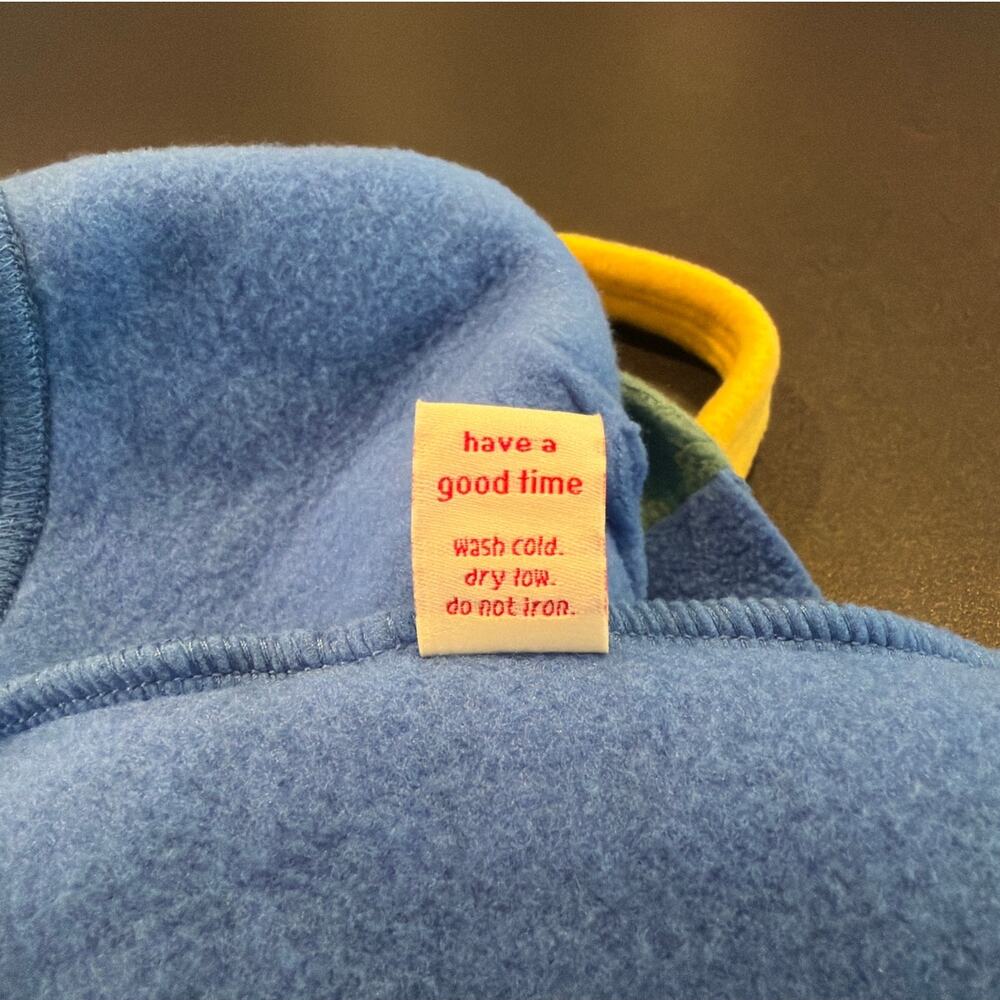 Hoohah Keep Your Cool Fleece Bra, Blue Green Colorblock Yellow Straps, Medium - Picture 4 of 4